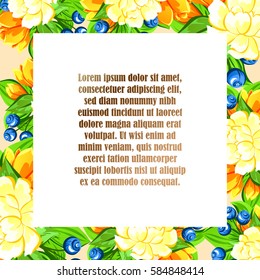 Invitation with floral background