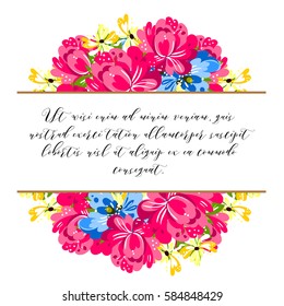 Invitation with floral background