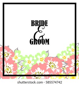 Invitation with floral background