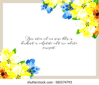 Invitation with floral background