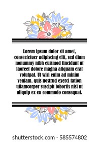 Invitation with floral background