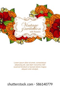 Invitation with floral background