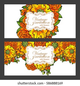 Invitation with floral background