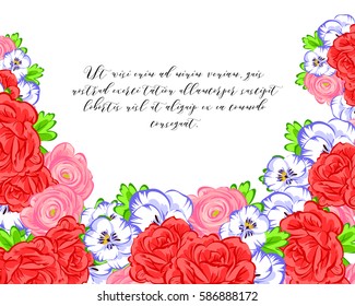 Invitation with floral background
