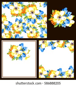 Invitation with floral background