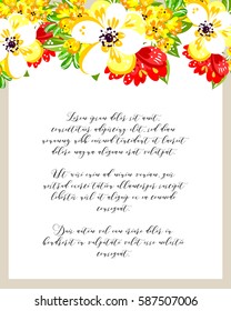 Invitation with floral background