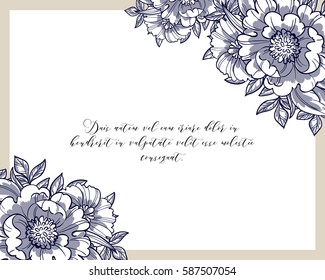 Invitation with floral background