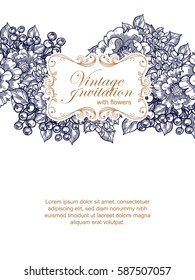 Invitation with floral background