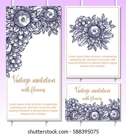 Invitation with floral background