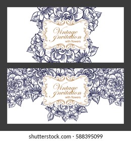 Invitation with floral background