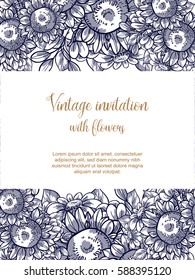 Invitation with floral background