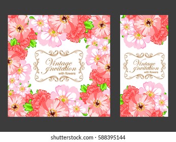 Invitation with floral background