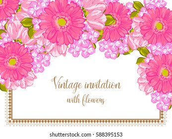 Invitation with floral background