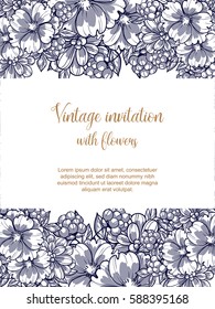 Invitation with floral background