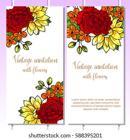 Invitation with floral background
