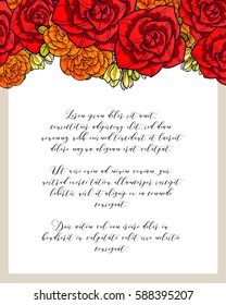 Invitation with floral background