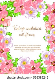 Invitation with floral background