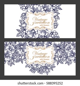 Invitation with floral background