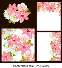 Invitation with floral background
