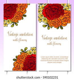 Invitation with floral background