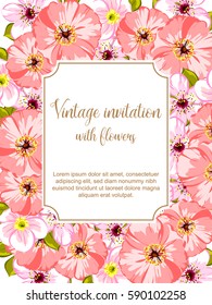 Invitation with floral background