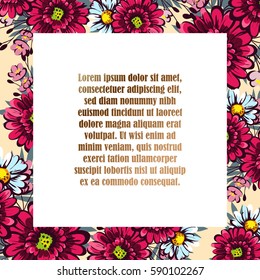 Invitation with floral background