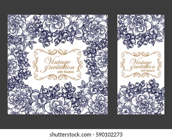 Invitation with floral background