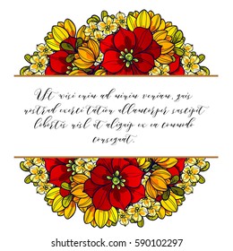 Invitation with floral background