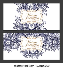 Invitation with floral background