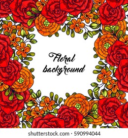 Invitation with floral background