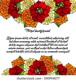 Invitation with floral background