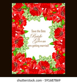 Invitation with floral background