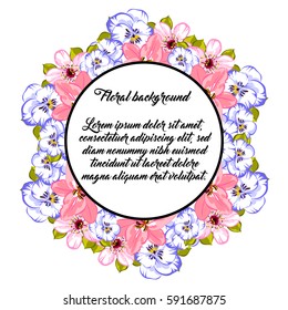 Invitation with floral background