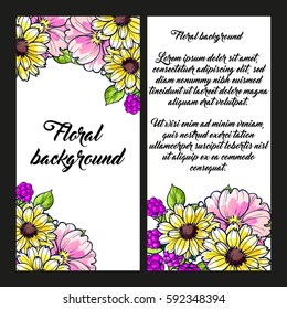 Invitation with floral background