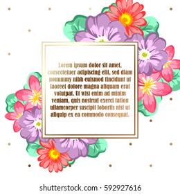 Invitation with floral background