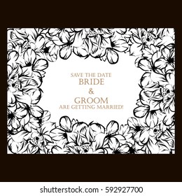 Invitation with floral background