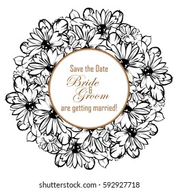 Invitation with floral background