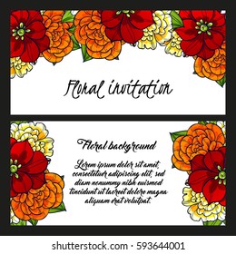 Invitation with floral background