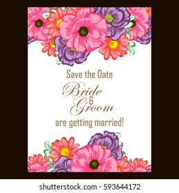 Invitation with floral background