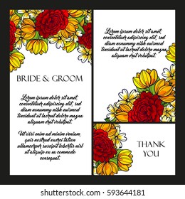 Invitation with floral background