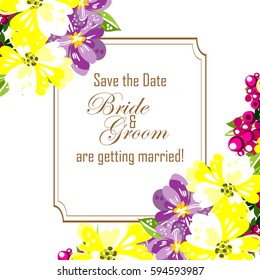 Invitation with floral background