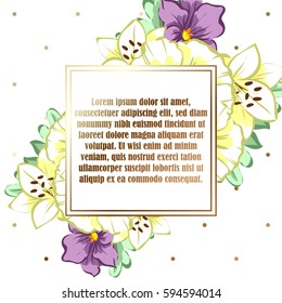 Invitation with floral background