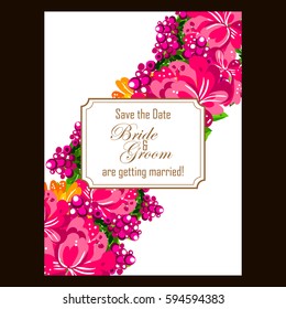 Invitation with floral background