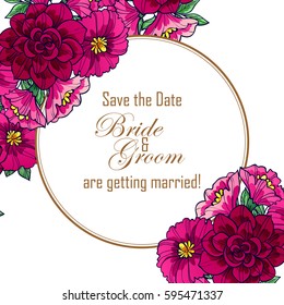 Invitation with floral background