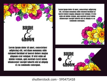 Invitation with floral background