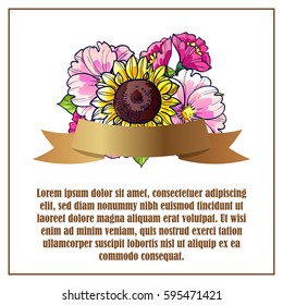 Invitation with floral background