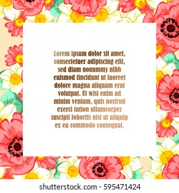 Invitation with floral background
