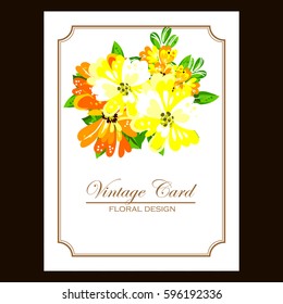 Invitation with floral background