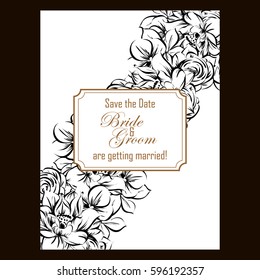 Invitation with floral background