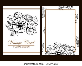 Invitation with floral background